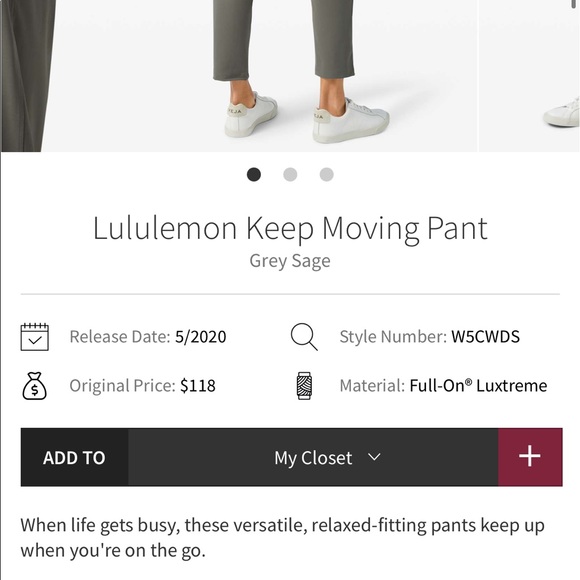 Lululemon Keep Moving Pant Grey Sage - Picture 11 of 11